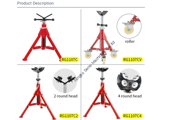 Pipe stand 20 "-37" heavy duty roller pipe support polyurethane wheel bracket no trace pipe cutting table